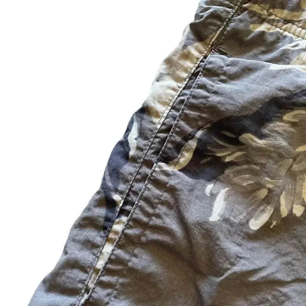 Nautica Gray Blue Men’s Floral Print Short Swimming Trunk Pants SZ S # 1053